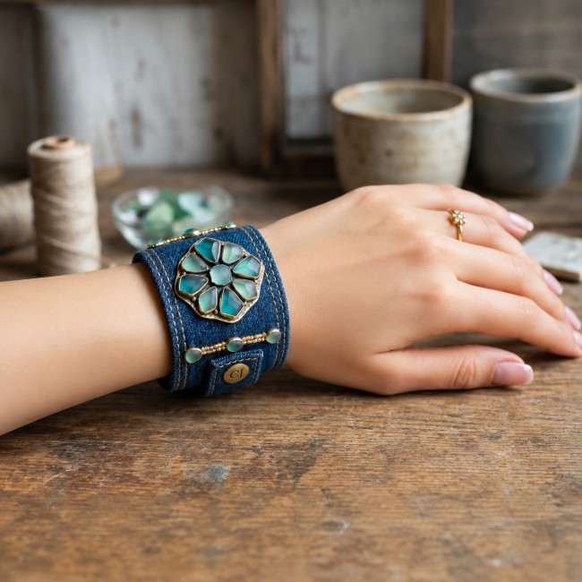 Sea-Glass Denim Cuff